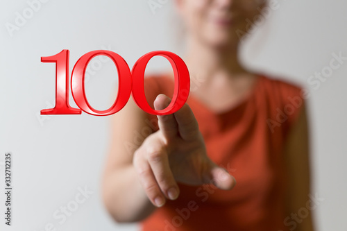 Wallpaper Mural 100 Digital number Years Anniversary 3d background. Torontodigital.ca