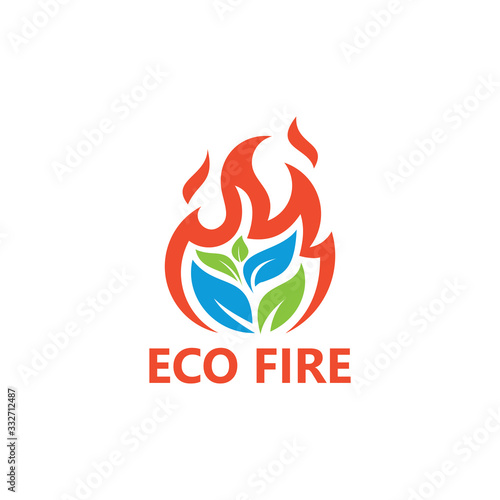 Eco Fire Logo Template Design