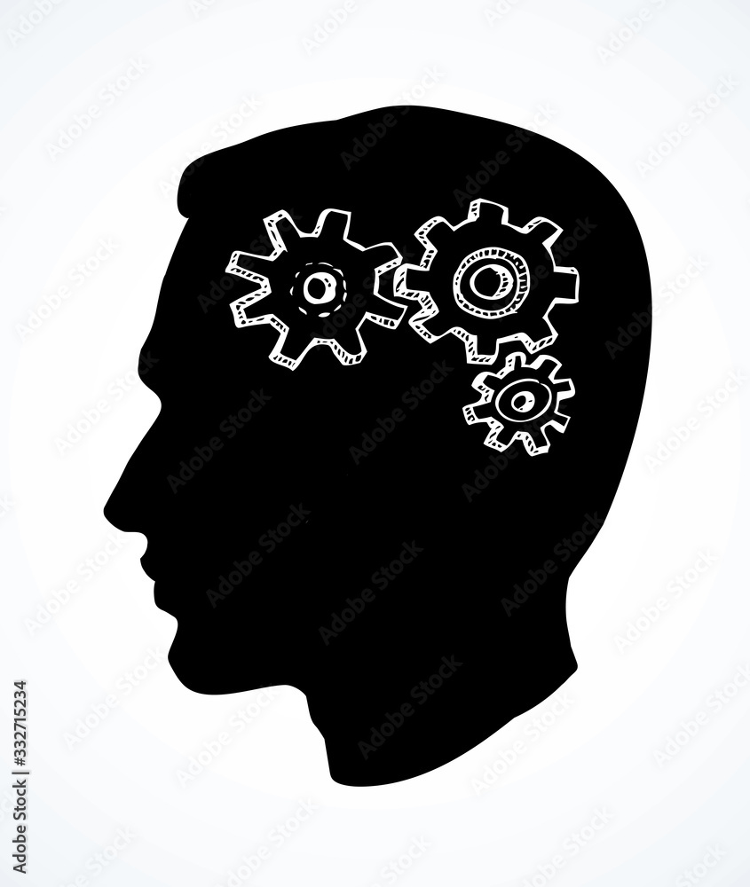 Profile of a handsome thinking man. Vector drawing Profile of a handsome thinking man. Vector drawing