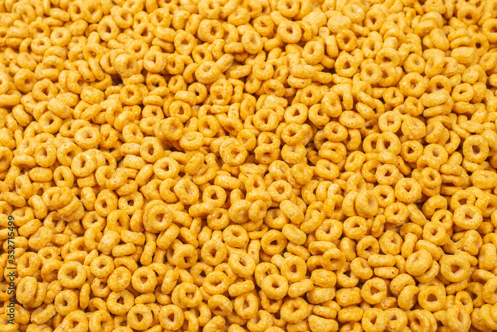 Corn-flakes background and texture. Top view. Corn-flakes background and texture. Top view.