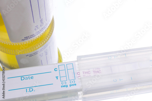 THC or Marijuana Police issue test for levels of THC found in urine, a positive result.