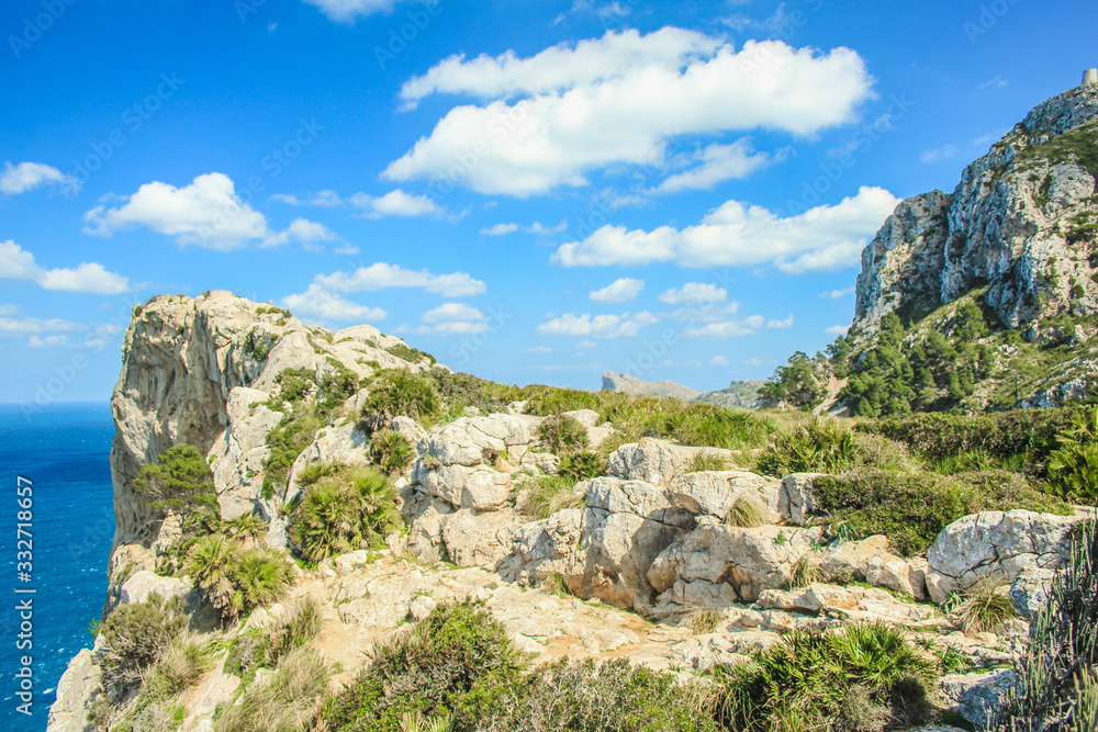 view over northern coast at Cap de Formentor in Mallorca, Spain view over northern coast at Cap de Formentor in Mallorca, Spain