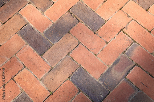 Wallpaper Mural Herringbone pattern brick background, outdoor paving, horizontal aspect Torontodigital.ca