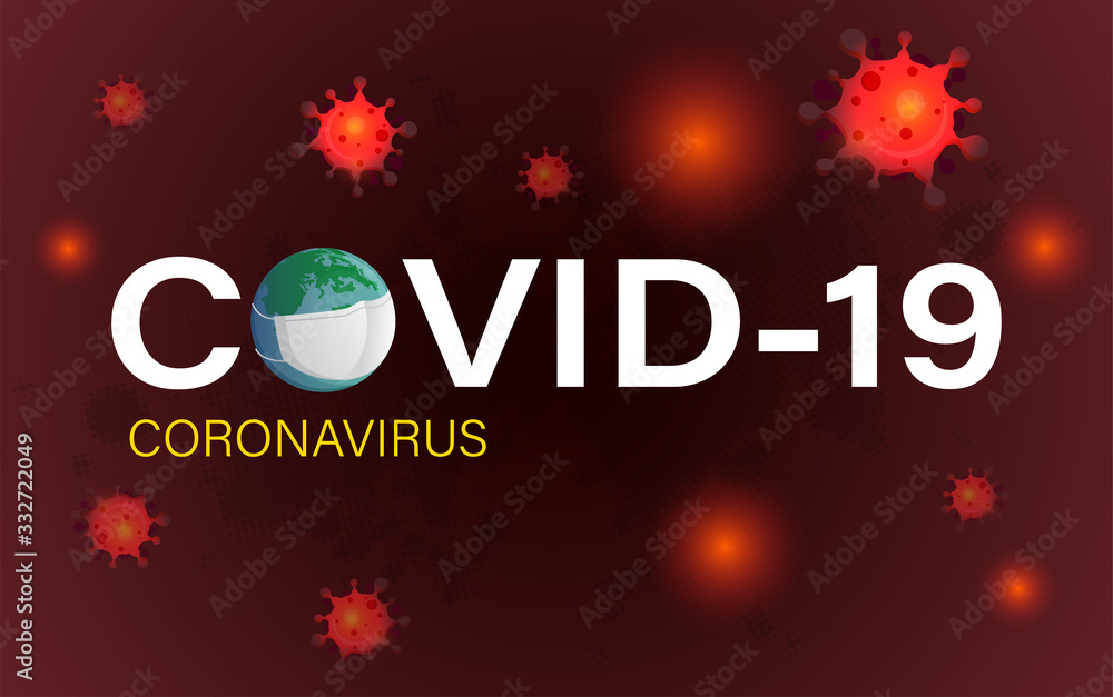 Covid-19 Coronavirus concept inscription typography design logo,banner,background and dangerous virus vector illustration