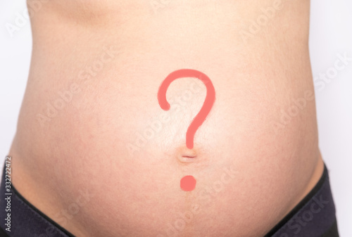Wallpaper Mural Question mark on the belly of a pregnant woman Torontodigital.ca
