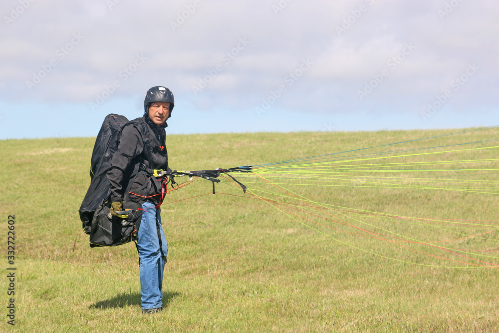 Fototapeta premium Paraglider launching wing