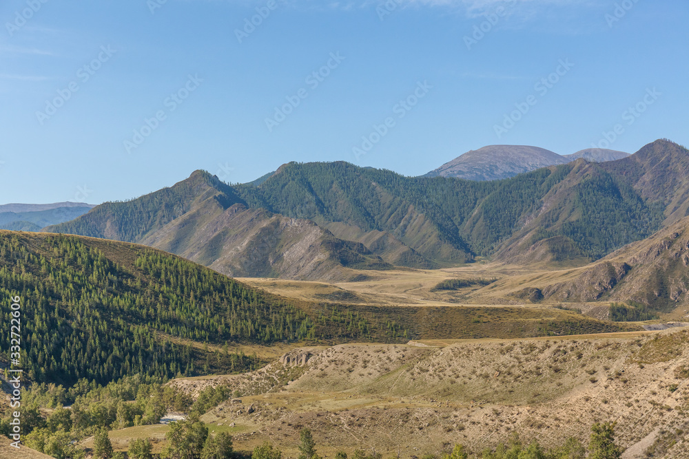 Obraz premium Summer View of Altai, Russia. Altai Republic is one of Russia's ethnic republics. Altay