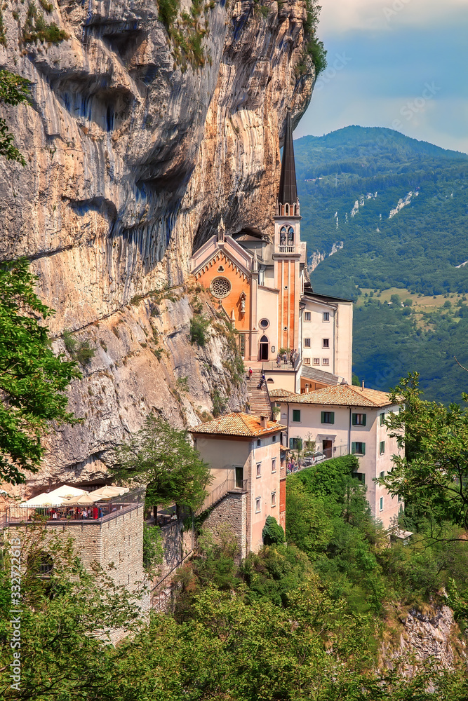 Sanctuary Madonna della Corona, popular travel destination in Nothern Italy