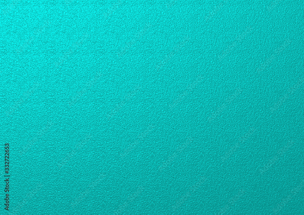 Wall turquoise blue color. Turquoise blue background. Metallic turquoise blue texture.