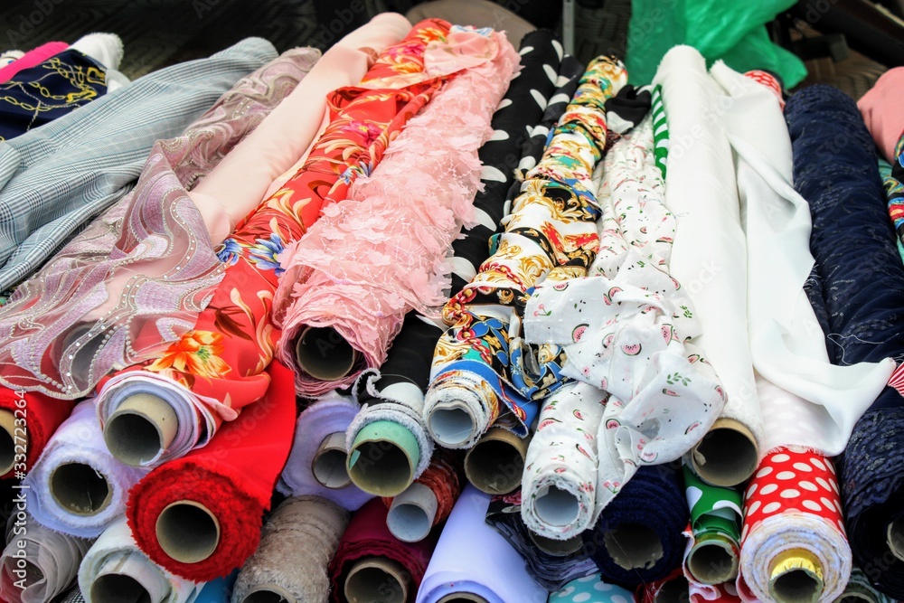 Fotografie Image of multicolored fabrics