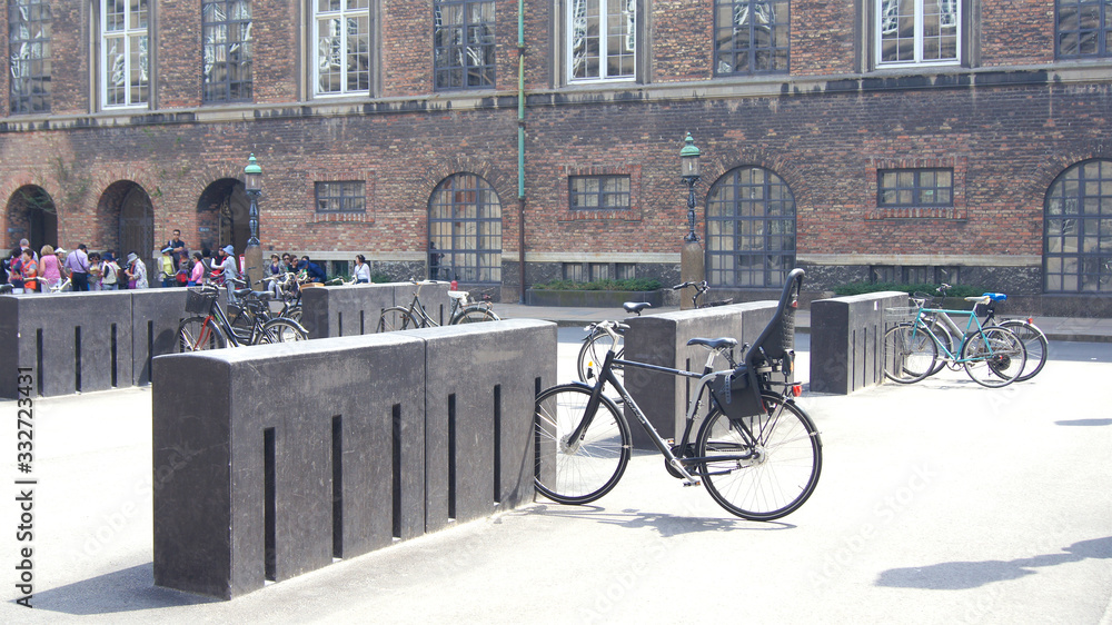 COPENHAGEN, DENMARK - JUL 04th, 2015: Bicycle parking in the city center
