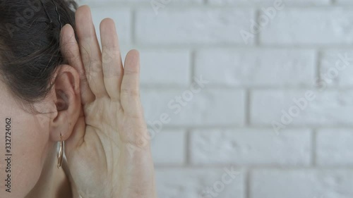 Woman with hard of hearing.