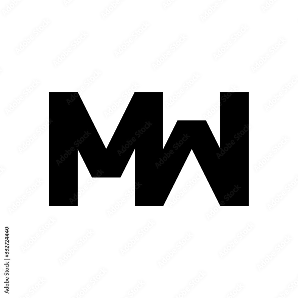 Unique MW logo, monogram, vector Unique MW logo, monogram, vector