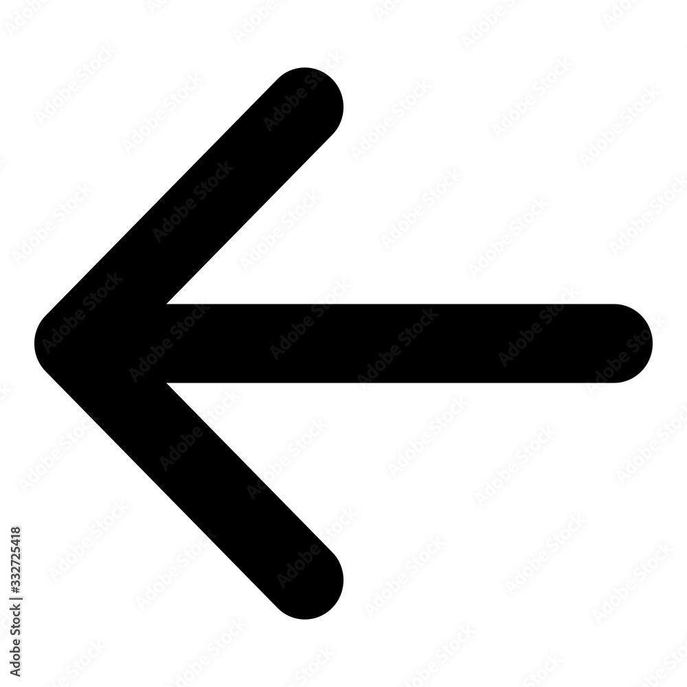 Unique left arrow icon, illustration, vector Unique left arrow icon, illustration, vector