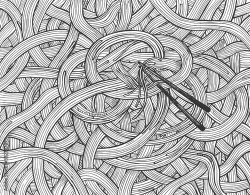 Japan cuisine noodles food pattern