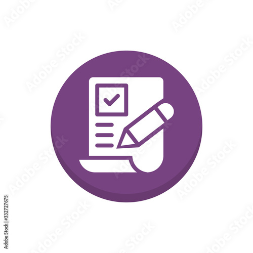 Checklist Vector Icon Colour Circle Icon Illustration.