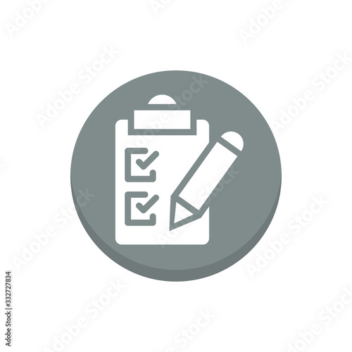 Checklist Vector Icon Colour Circle Icon Illustration.