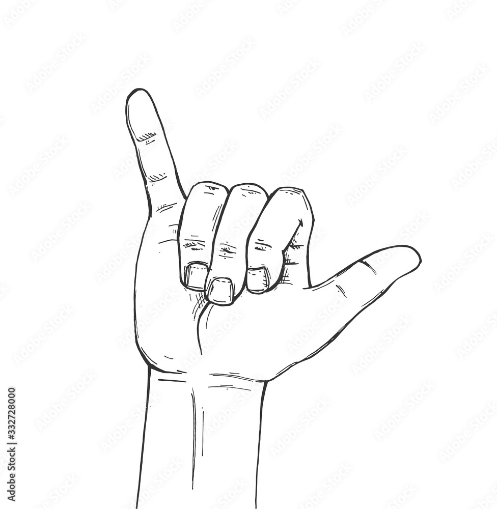 Call hand gesture sign sketch Call hand gesture sign sketch