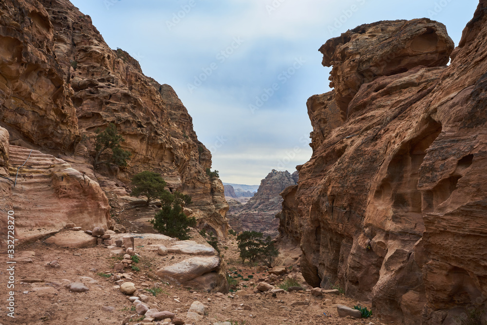 A landscape of Wadi Musa, Jordan