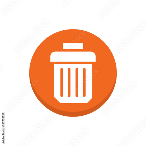 Dustbin Vector Icon Colour Circle Icon Illustration.