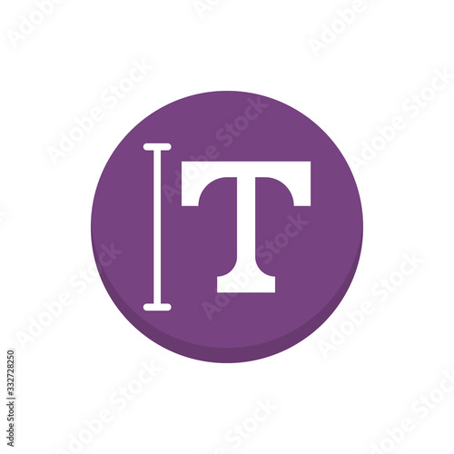 Text Tool Vector Icon Colour Circle Icon Illustration.