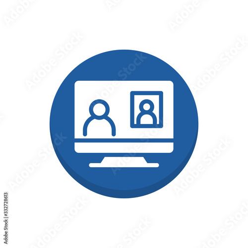 Video Call Vector Icon Colour Circle Icon Illustration.