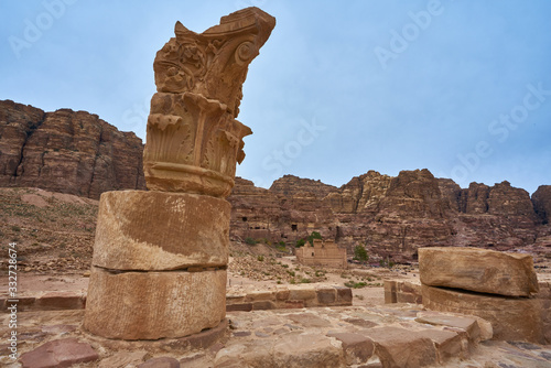 Roman ruins in Wadi Musa  Petra   Jordan