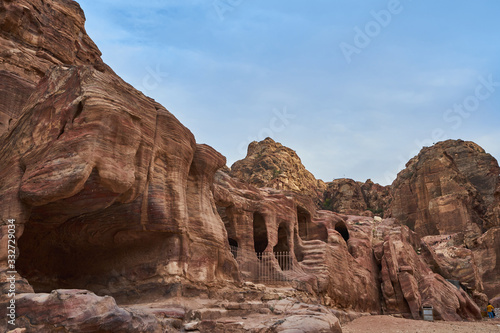 Tombs and caves in Wadi Musa (Petra), Jordan