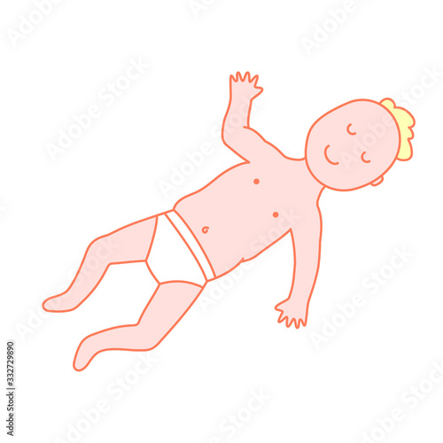 Baby is sleeping. A cute baby. Vector illustration.