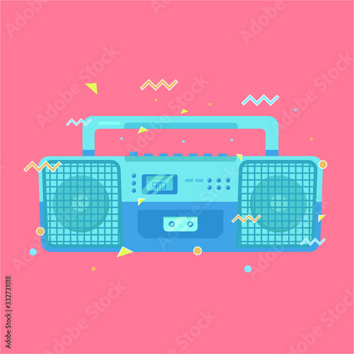 80's retro vintage radio vector