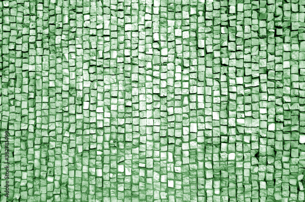 Stone pavement surface in green tone. Stone pavement surface in green tone.