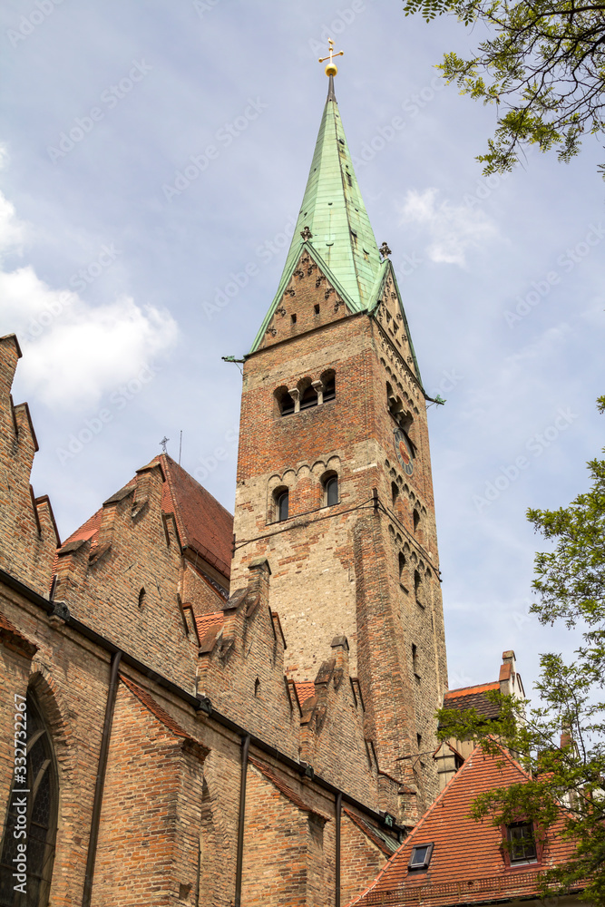 Cathedral of Augsburg is a Roman Catholic church in Augsburg, Bavaria, Germany, founded in the 11th century in Romanesque style, but with 14th-century Gothic additions