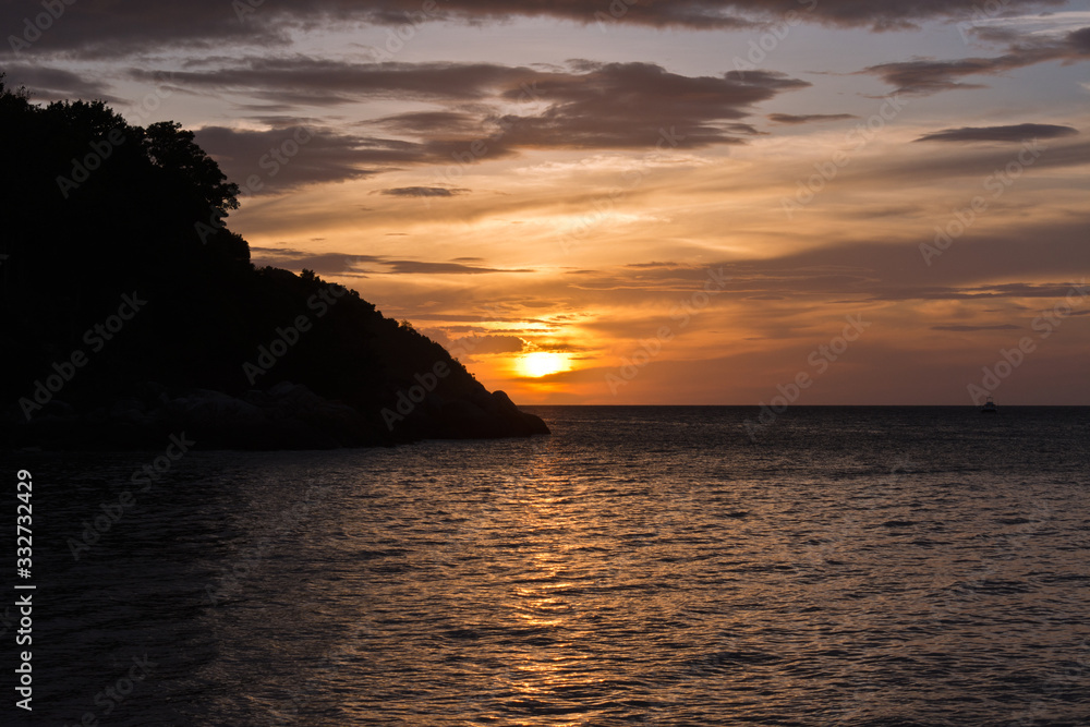Sunset Scenery at Sunset Beach, Koh Lipe, Thailand, Asia