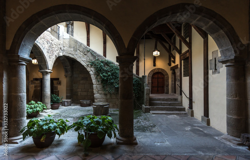 Old spanish building interior courtyard house traditional architecture