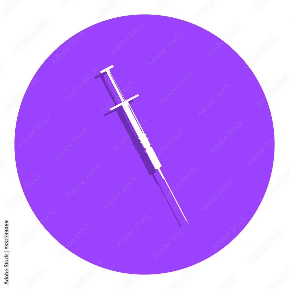 syringe badge icon. Simple glyph, flat vector of Medicine icons for ui and ux, website or mobile application syringe badge icon. Simple glyph, flat vector of Medicine icons for ui and ux, website or mobile application
