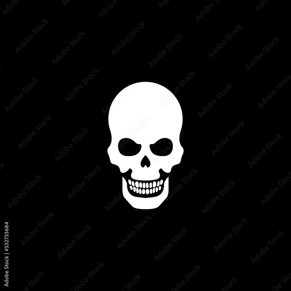 Fototapeta premium Human skeleton head, skull vector illustration