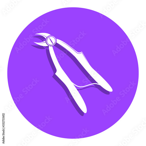tongs for tooth extraction badge icon. Simple glyph, flat vector of Medicine icons for ui and ux, website or mobile application