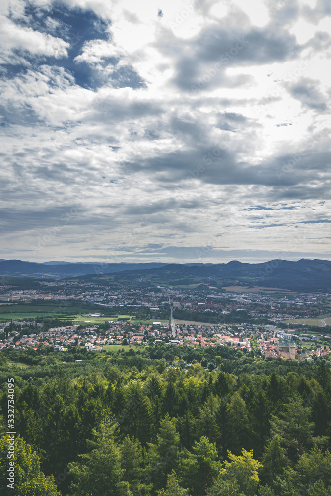 Panoramic view on city named Bojnice from lookout Panoramic view on city named Bojnice from lookout
