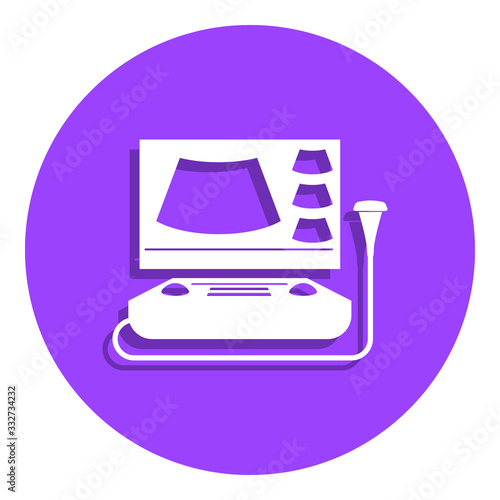 Digital Ultrasonic Diagnostic badge icon. Simple glyph, flat vector of Medicine icons for ui and ux, website or mobile application