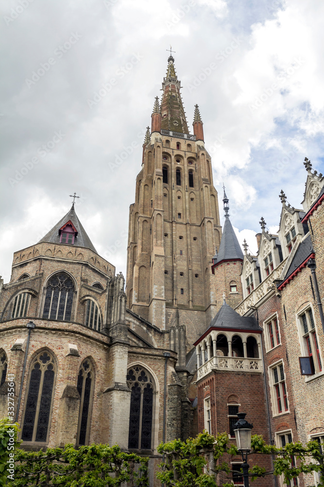 tall tower of the Church of Our Lady, Bruges, Belgium