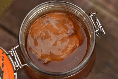 Fermenting tea with SCOBY makes Kombucha