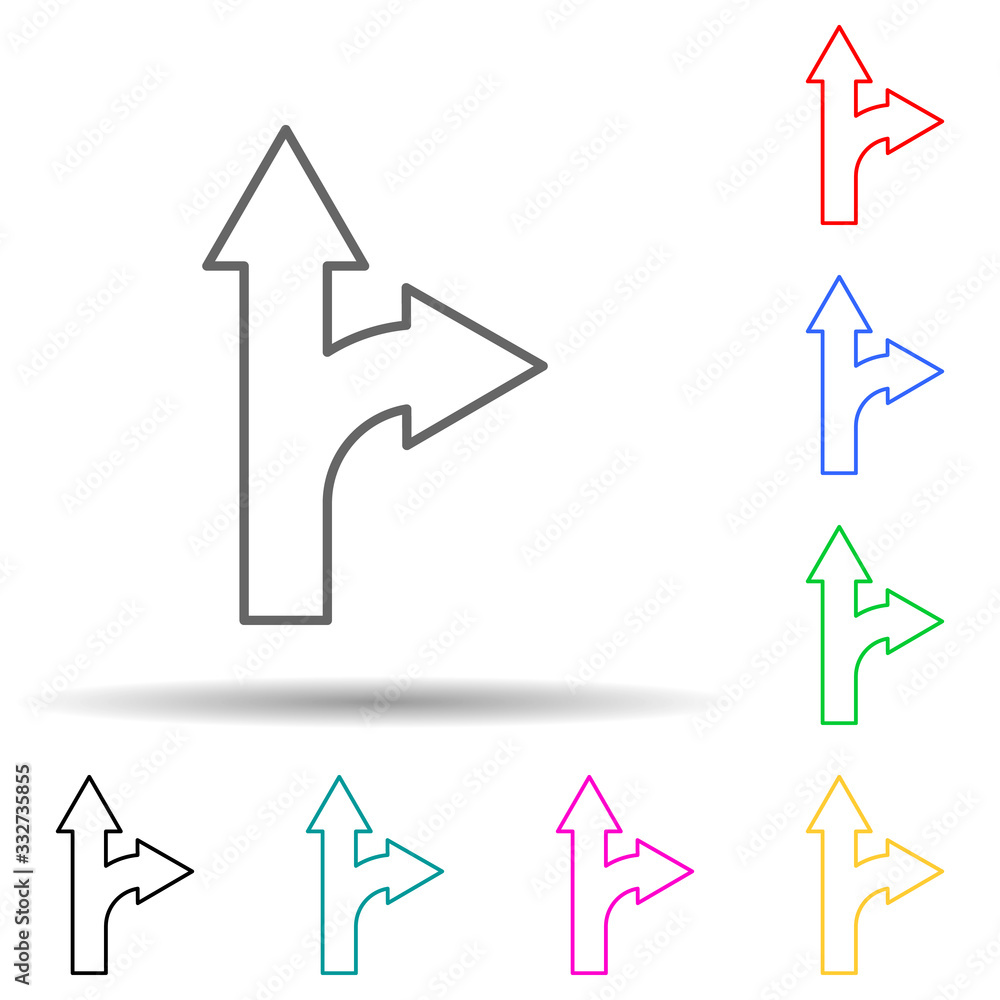 Road sign with departure multi color set icon. Simple thin line, outline vector of navigation icons for ui and ux, website or mobile application Road sign with departure multi color set icon. Simple thin line, outline vector of navigation icons for ui and ux, website or mobile application