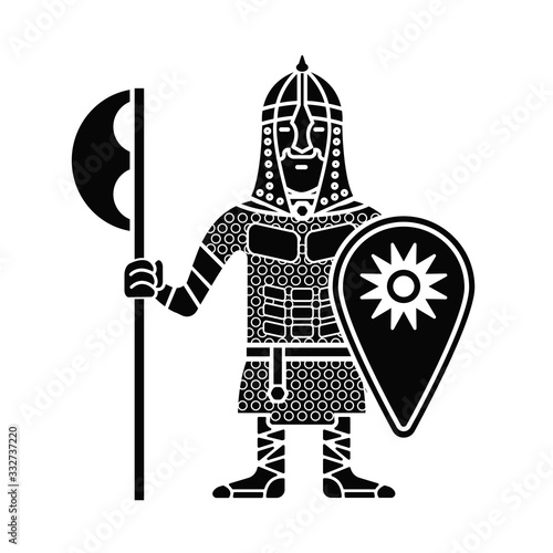 russian warrior simple icon soldier