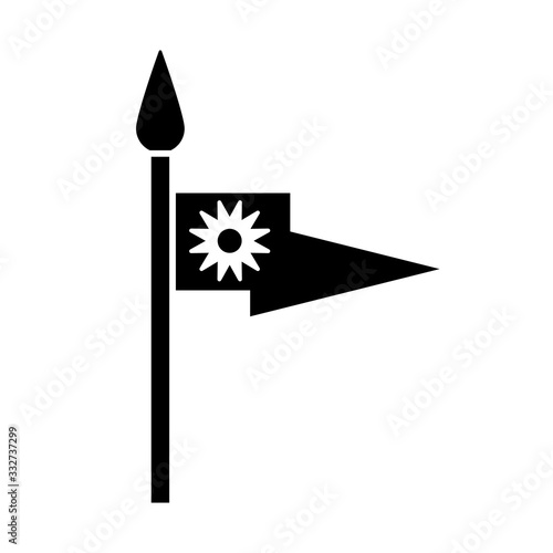 russian warrior simple icon spear