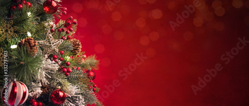 2020 Merry Christmas and New Year holidays background. Blurred bokeh background