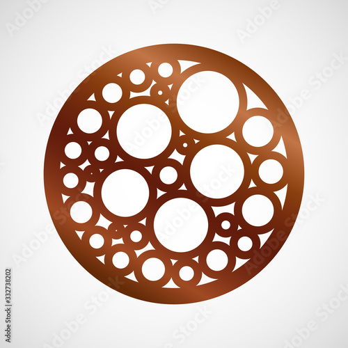 Vector coaster design for laser cut from wood, plywood or metal. Cutting wooden panel. Vector illustration isolated. Laser cut wood coasters. Geometric decorative designs. Cutout circle silhouette.