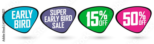 Set Sale banners design template, discount tags, vector illustration