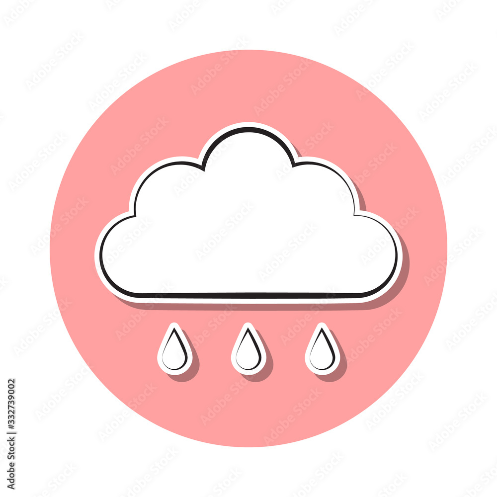 rain sign sticker icon. Simple thin line, outline vector of Weather icons for ui and ux, website or mobile application rain sign sticker icon. Simple thin line, outline vector of Weather icons for ui and ux, website or mobile application