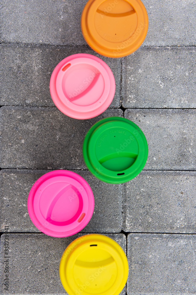 bamboo reusable coffee or tea cups mugs with multicolor silicone cap. bamboo reusable coffee or tea cups mugs with multicolor silicone cap.