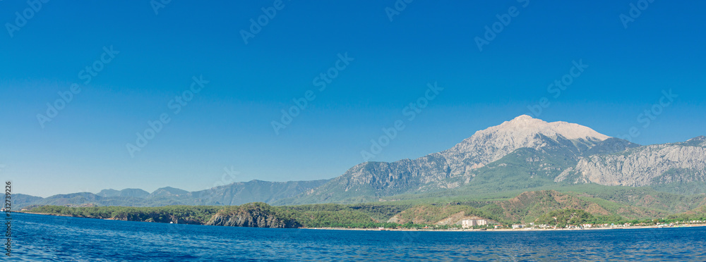 Mountains on the sea in summer